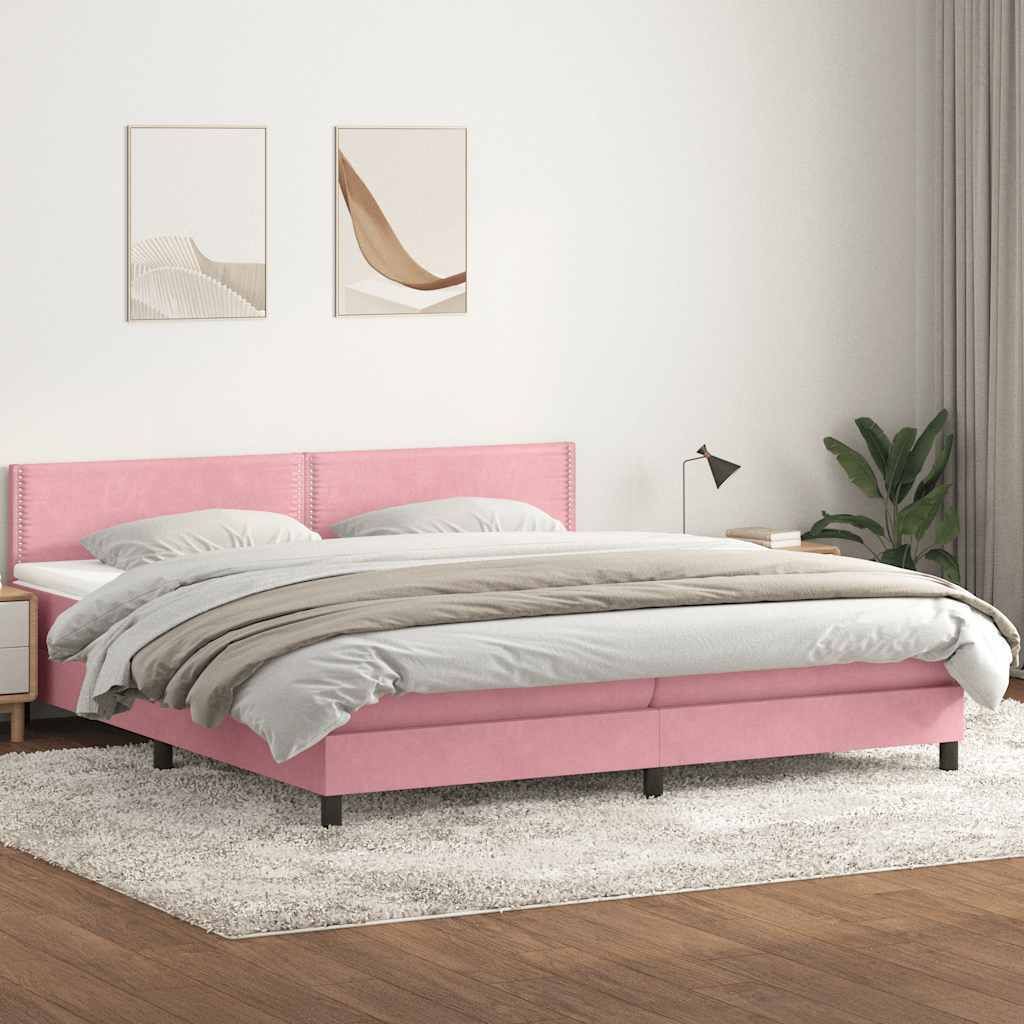 Maison Exclusive - Boxspringbett mit Matratze Rosa 180x210 cm Samt