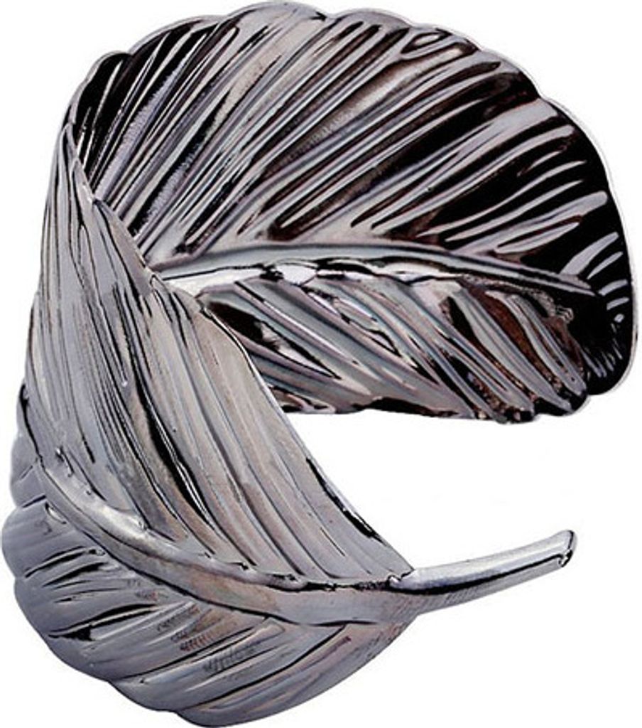 Modischer Damen-Armreif, breite Manschette, geöffnetes Metallblatt-Armband, Schmuck-Schwarz