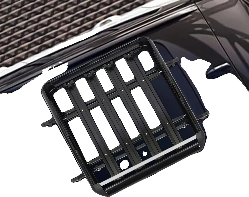 Barres de toit anti-sifflement en alu noir 68kg, solution transport