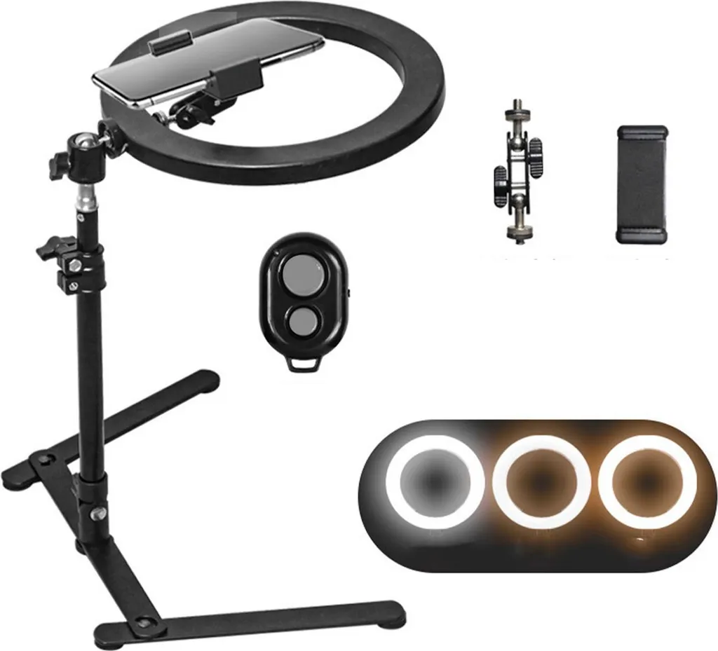 Kit Ring Light 10 Pollici USB - Illuminazione per Videoconferenze e Vlog - 4