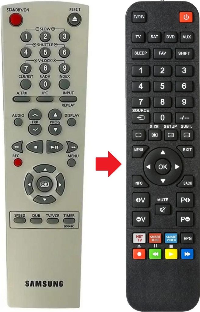 Fernbedienung geeignet für SAMSUNG SV-241 | SV-241X | SV-255X