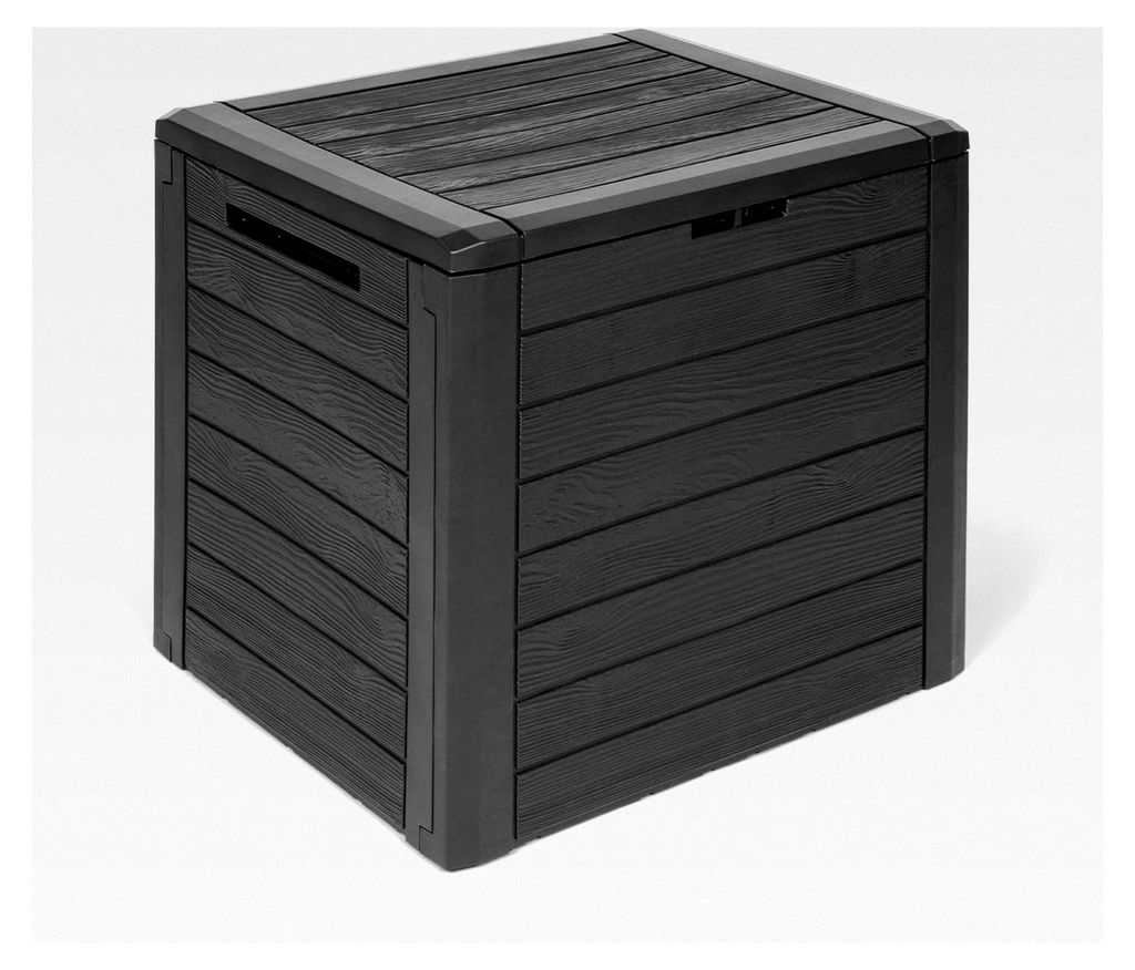 Kompakte Kissenbox/Aufbewahrungsbox in Anthrazit mit 140 Litern Volumen