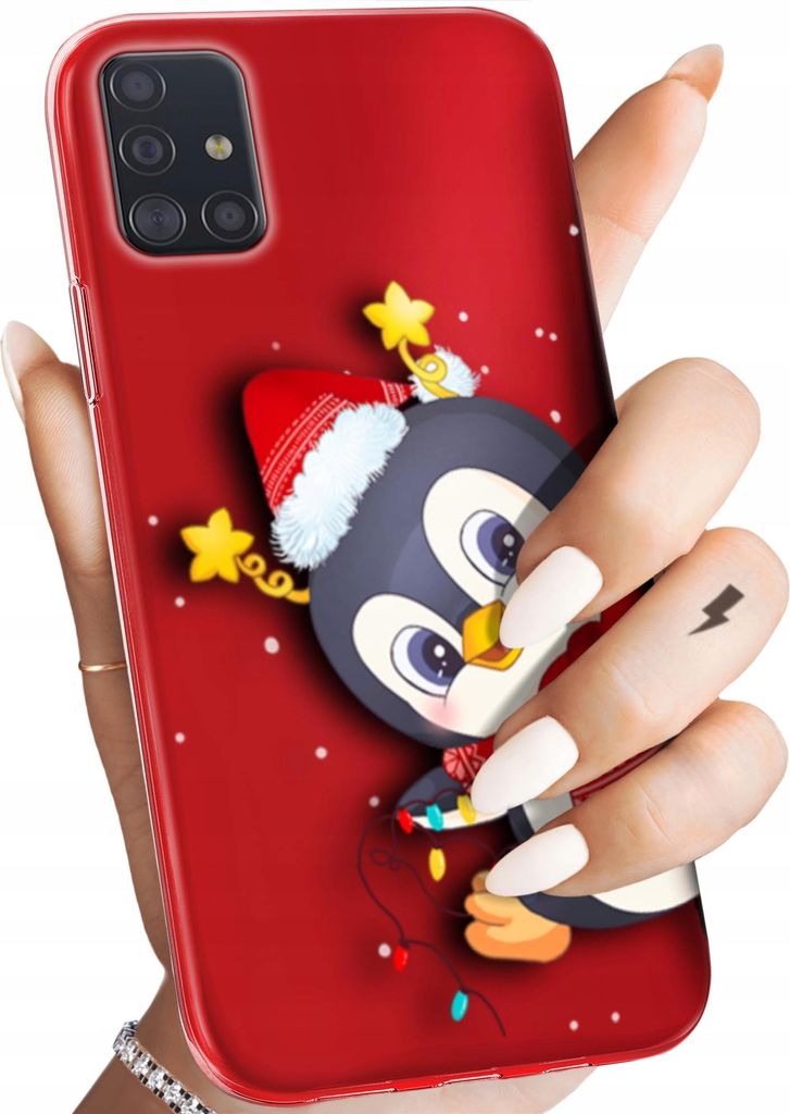 BEDRUCKTE HÜLLEN für SAMSUNG GALAXY A51 HANDYHÜLLEN HANDY SCHUTZ HÜLLE CASE SILIKON MUSTER WEIHNACHTEN SANTA CLAUS CHRISTMAS