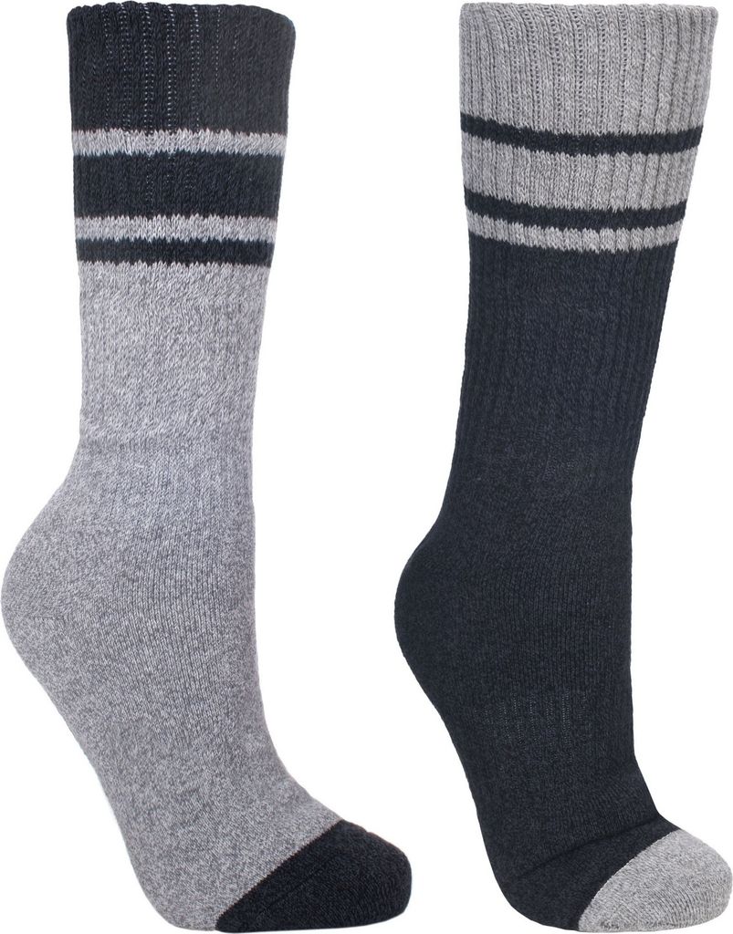 Trespass Herren Hitched Wandersocken / Sportsocken, 2er-Pack TP323 (41-46 EUR) (Schwarz/Grau meliert)