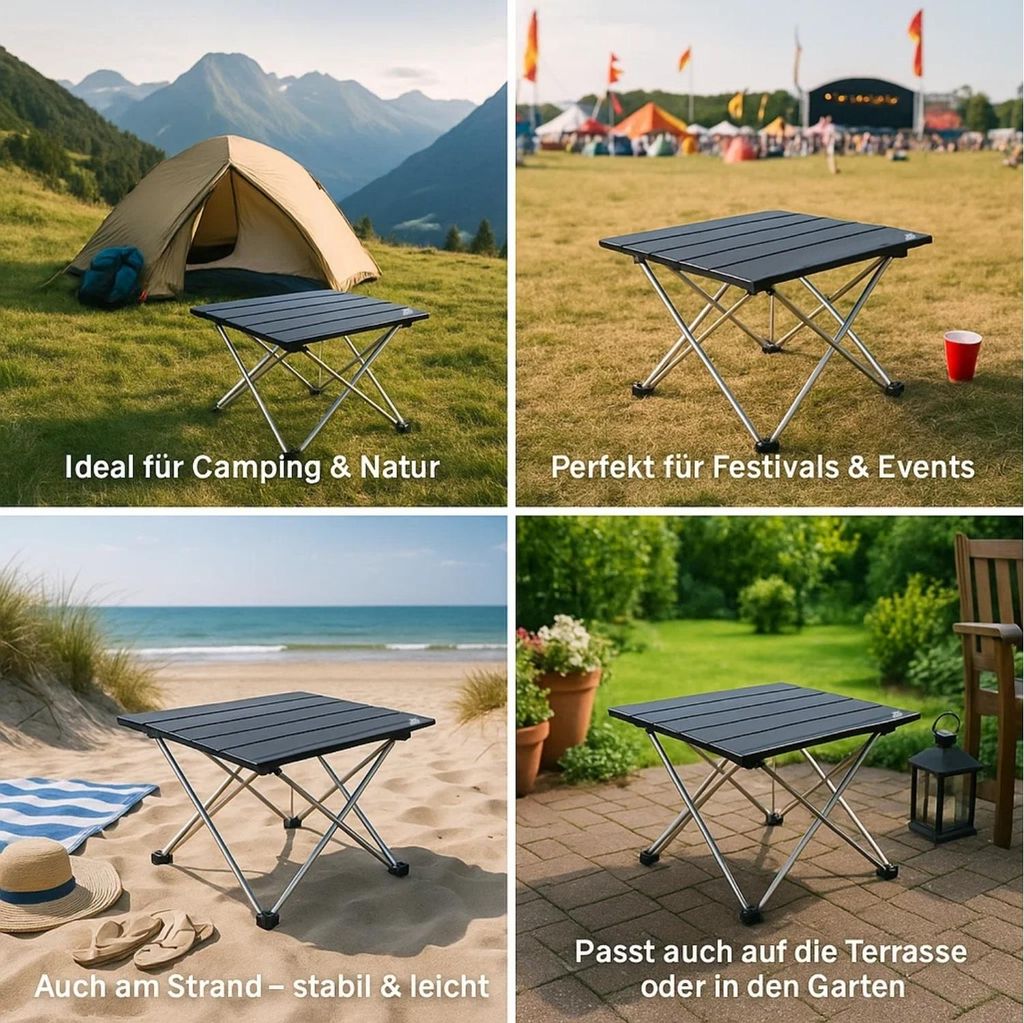 BigDean Campingtisch faltbar Ultraleicht Kleiner Klapptisch