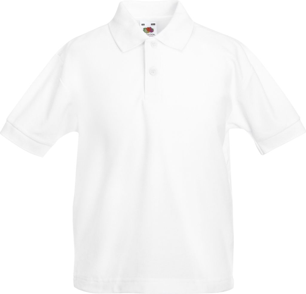 Fruit of the Loom - Poloshirt für Kinder kurzärmlig BC389 (128 (7-8 Jahre)) (Weiß)