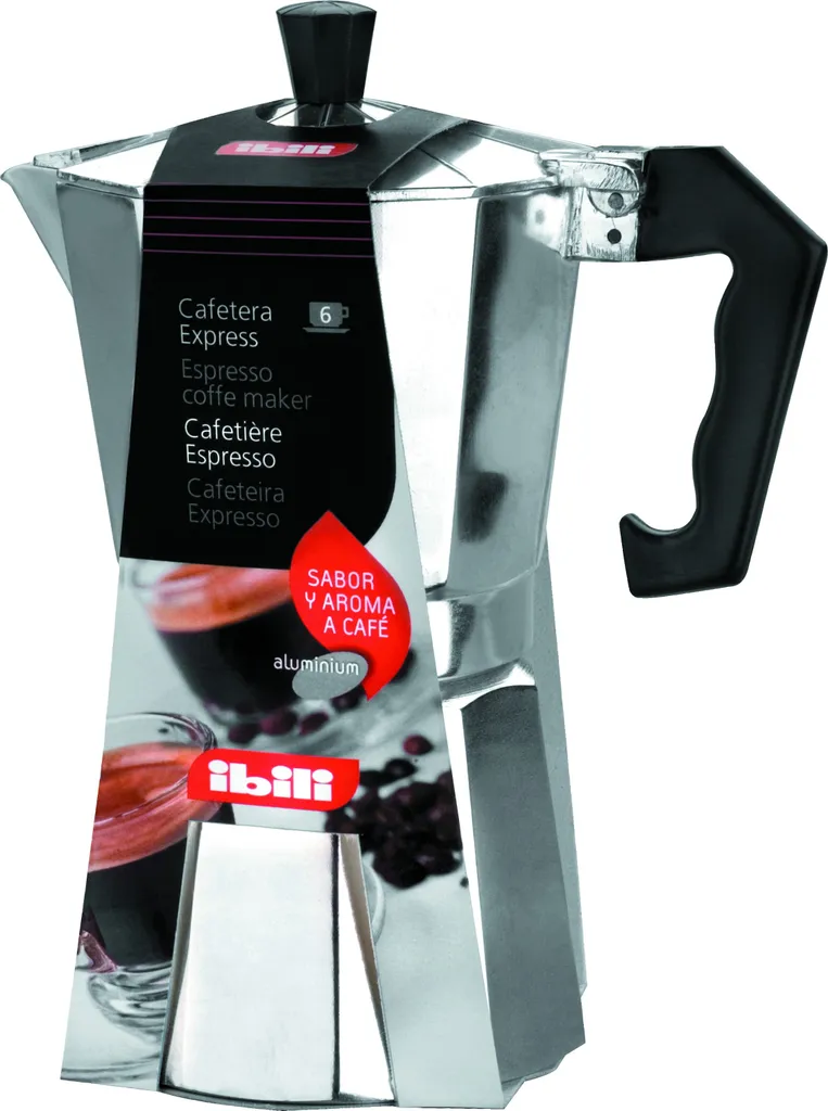 Moka Ibili Alluminio 6 Tazze - Estrazione Espresso Professionale