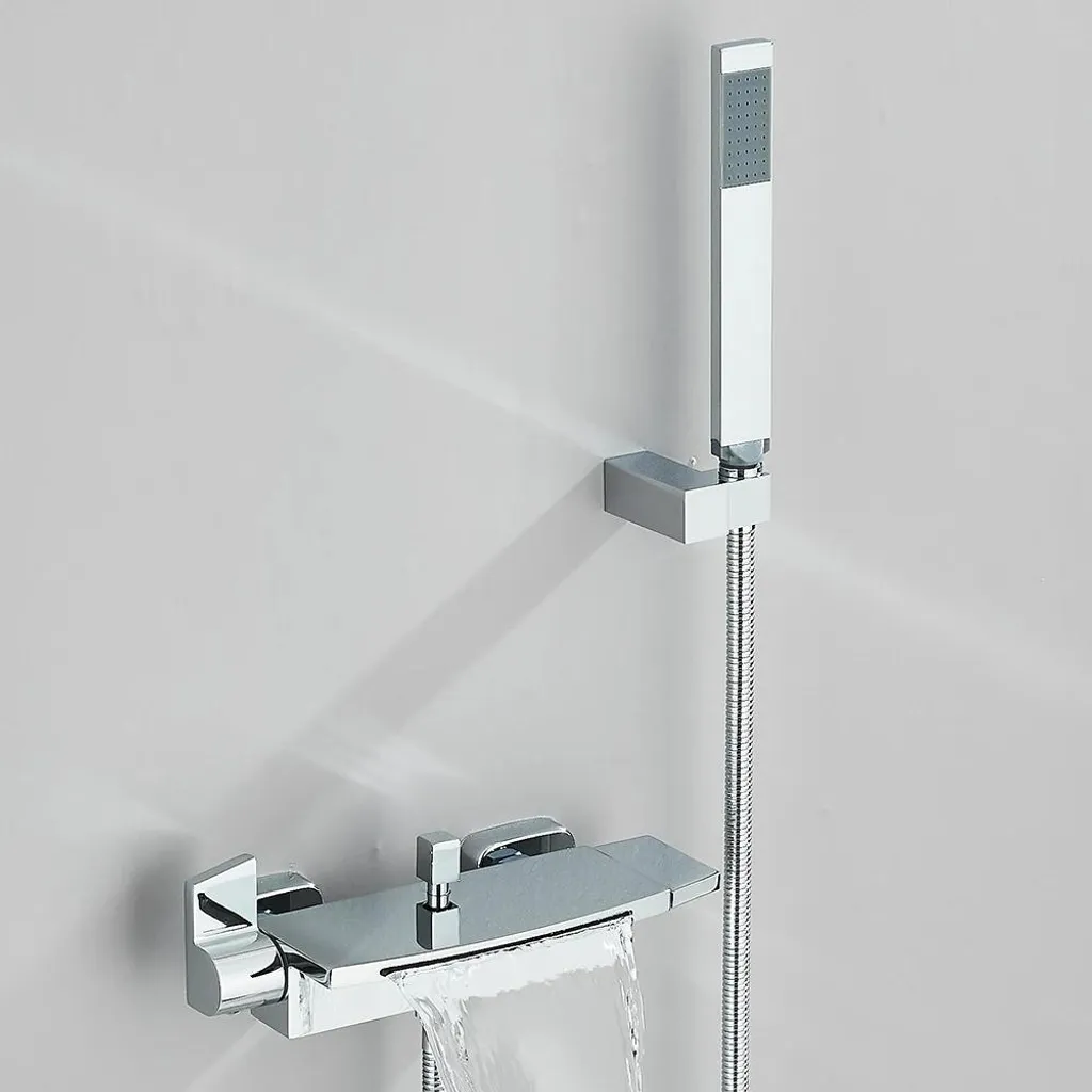 Mitigeur de Baignoire Cascade Mural Chrome - Cartouche Céramique J-20