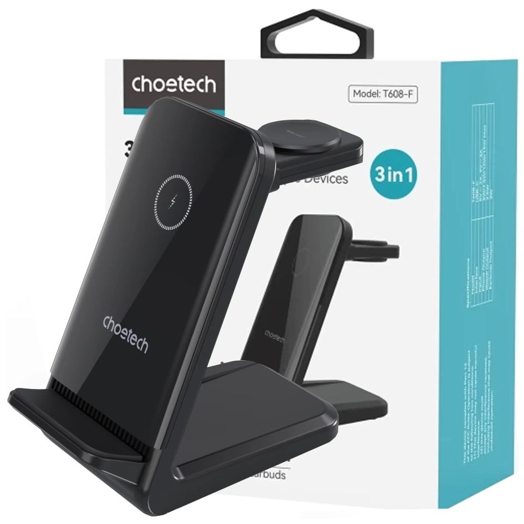 Choetech T608 Stazione di ricarica induttiva 3-in-1 15W - Immagine del prodotto 
