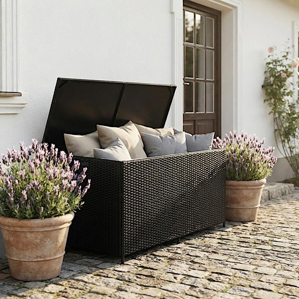 Polyrattan Auflagenbox Kissenbox Gartenbox 114 cm Produktbild 