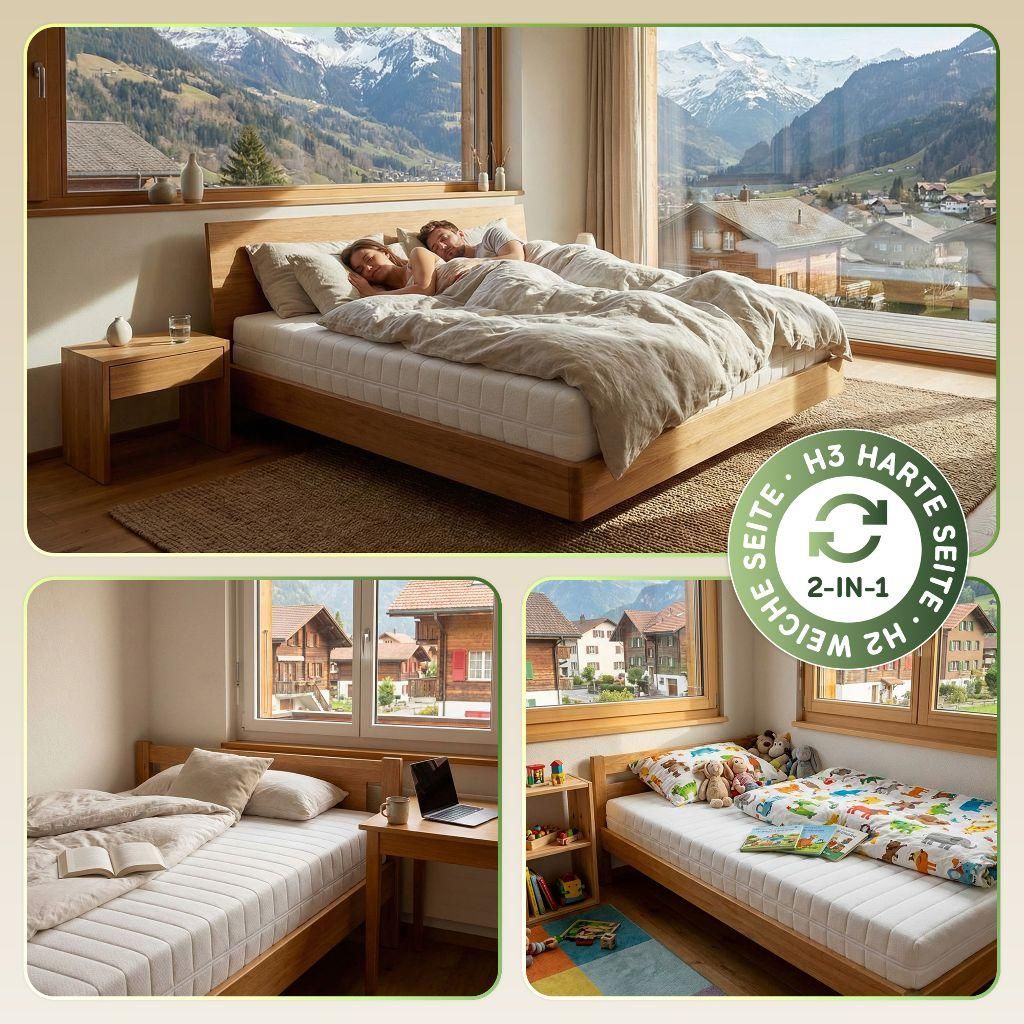 SLUMBIO 7-Zonen Wendematratze -  80 x 200 x 12 cm - H2/H3 Produktbild 
