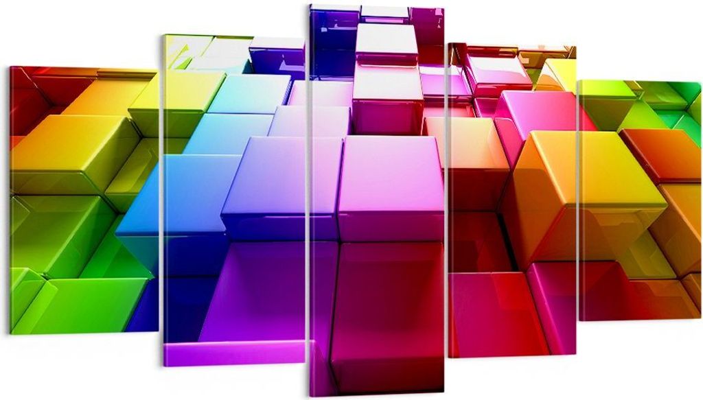 Bild auf Leinwand - Leinwandbild - Abstrakt bunt entwurf muster - 160x85cm - Wand Bild - Wanddeko - Leinwanddruck - Bilder - Kunstdruck - Wanddekor...