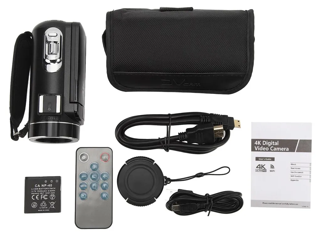 Caméscope de Vlog 4K WiFi pour YouTube avec Écran Tactile et Zoom 18x