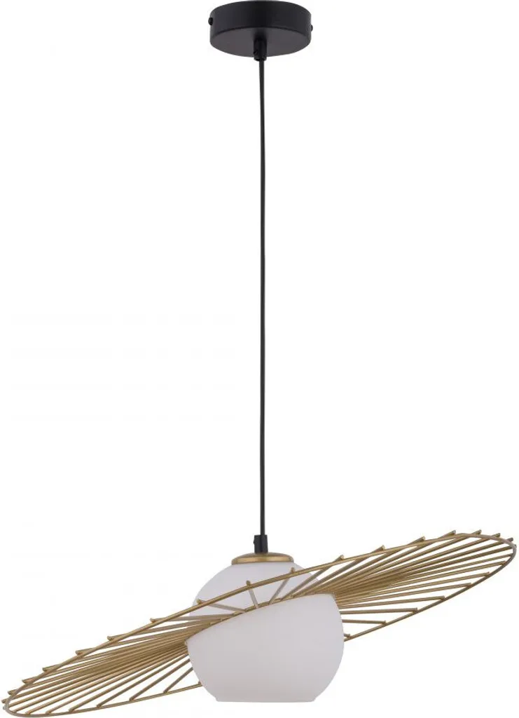 Lampe suspendue Sol Sigma Lighting dorée et verre blanc 1xE27 15W