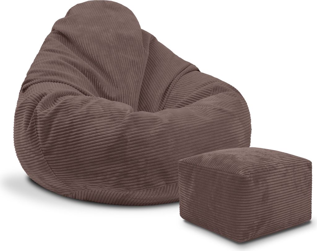 Dreamroots Bean Bag 90x90x100cm Sitzsack Sitzkissen Boden Chill Sack Bubibag Sitzsack Sitzsack mit Füllung, Roasted Cocoa