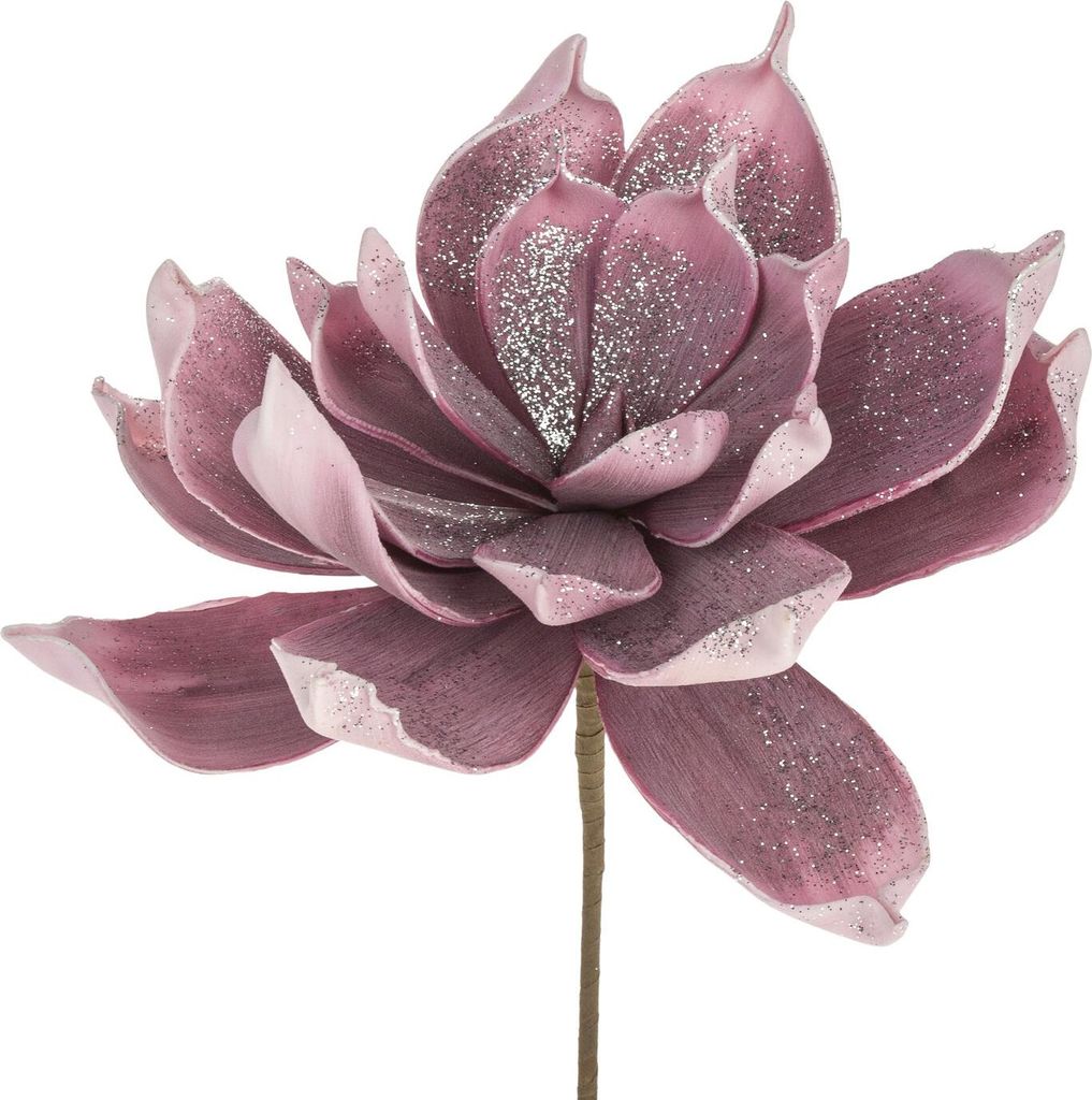 artplants.de Kunstpflanze Aloe Vera LIERA mit Glitzer, Altrosa, 30cm - Kunststoff Sukkulente