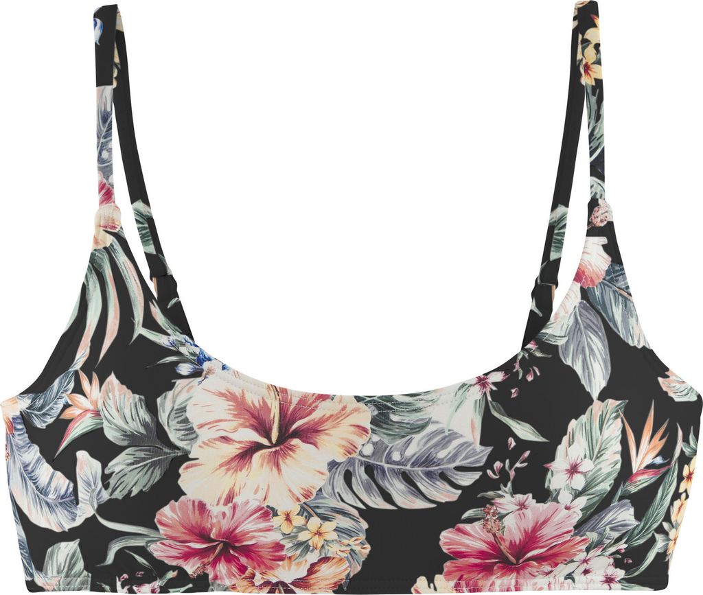 LASCANA Bustier-Bikini-Top schwarz bedruckt Größe 36 Cup C/D