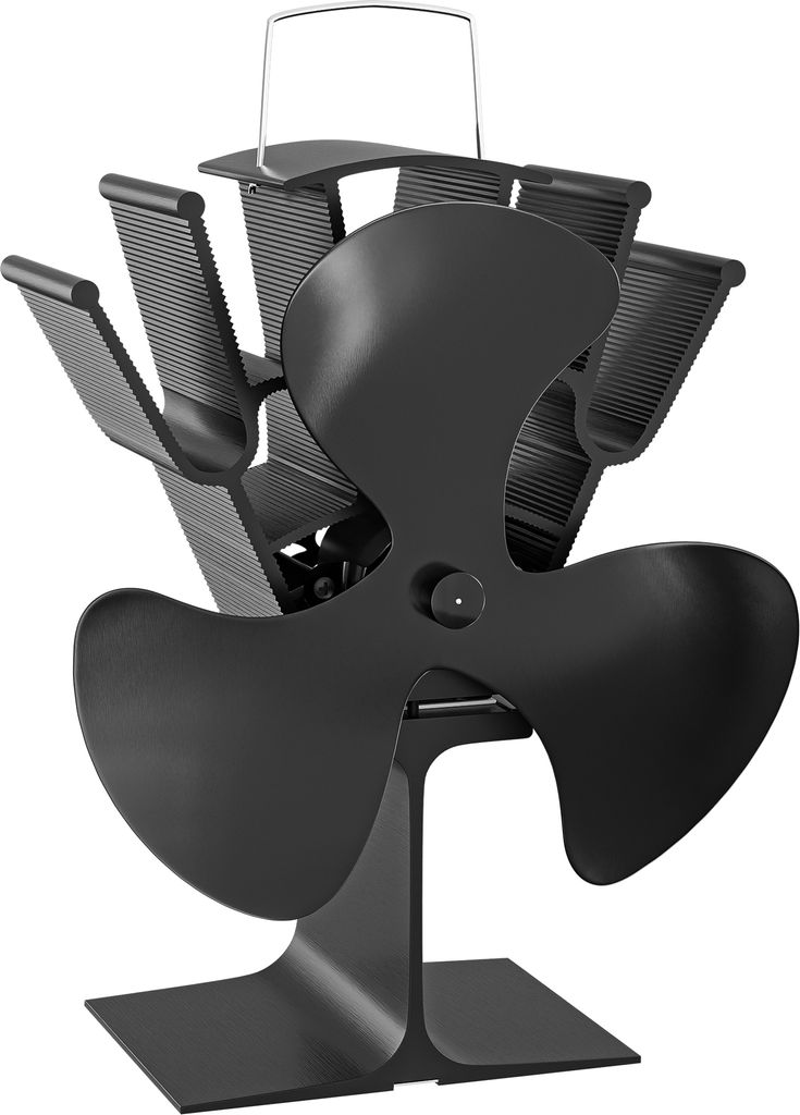 Wiltec Kaminofenventilator mit 3 Flügeln 70 bis 350°C, Ofenventilator ohne Strom, Kaminventilator für eine effiziente und umweltfreundliche Wär...