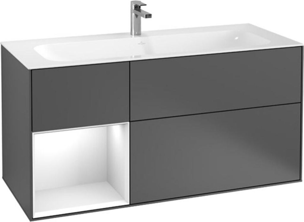 V&B Waschtischunterschrank Wandbeleuchtung Finion 119,6x59,1cm, Rg l Ol m Lac, si Gr m Lac