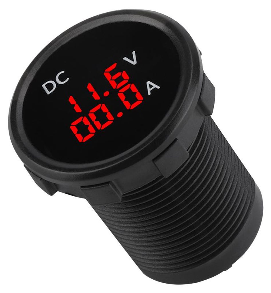 Digitales 12-24V-Voltmeter/Amperemeter mit roter LED-Anzeige für Auto, Motorrad und Boot