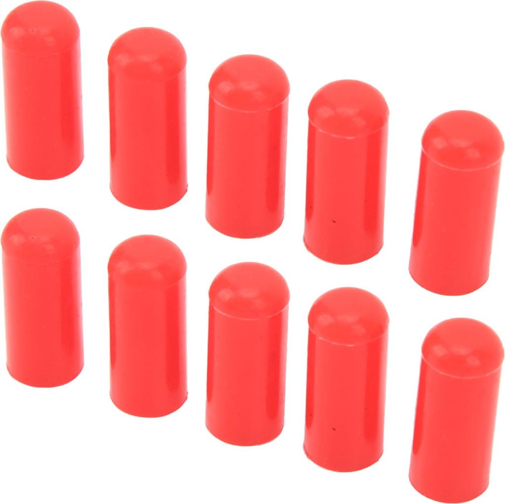 10 Stück Ansaug-Vakuumschlauch-Ende, universell, 4 mm, hitzebeständige Silikon-Blindkappe für BOV-Rohrleitung, Rot