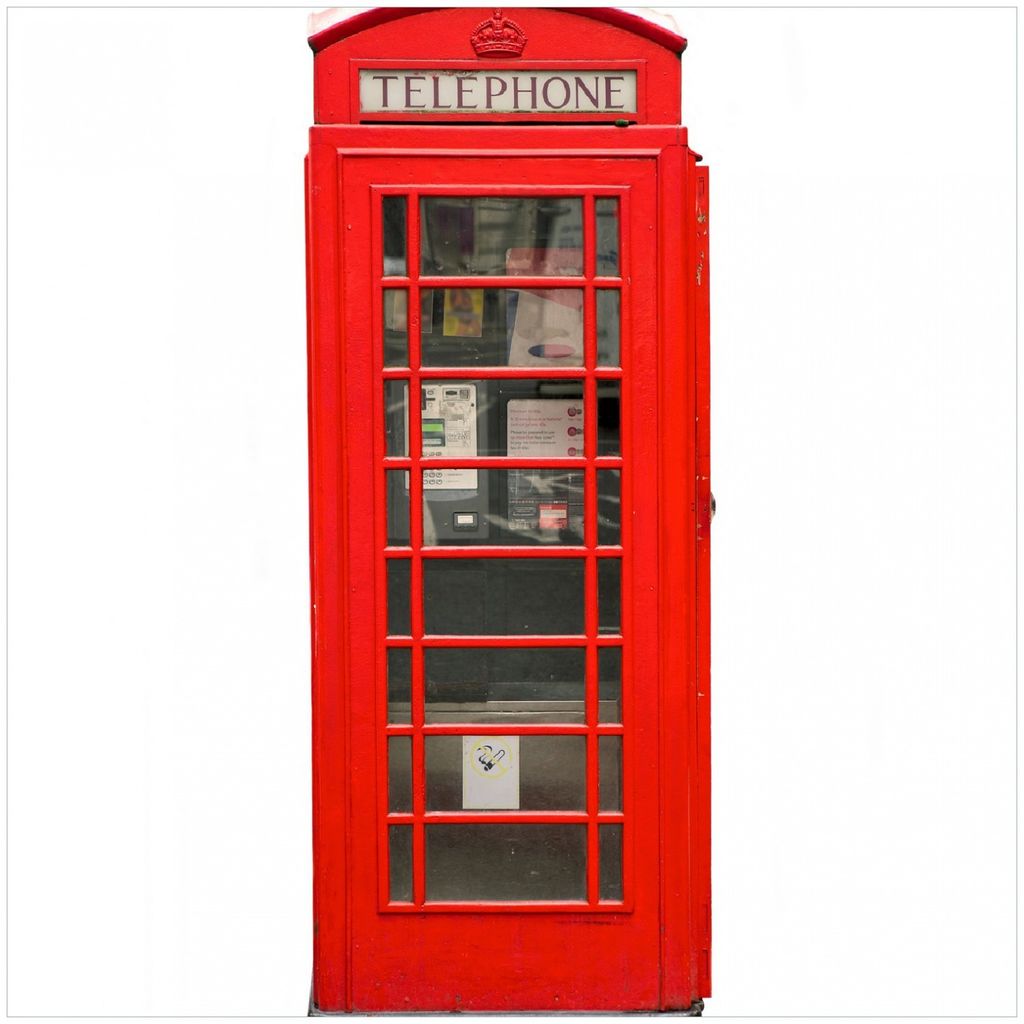 Wallario Premium Glasbild, freischwebende Optik, kräftige Farben, Größe 30 x 30 cm Motiv London Rote Telefonzelle