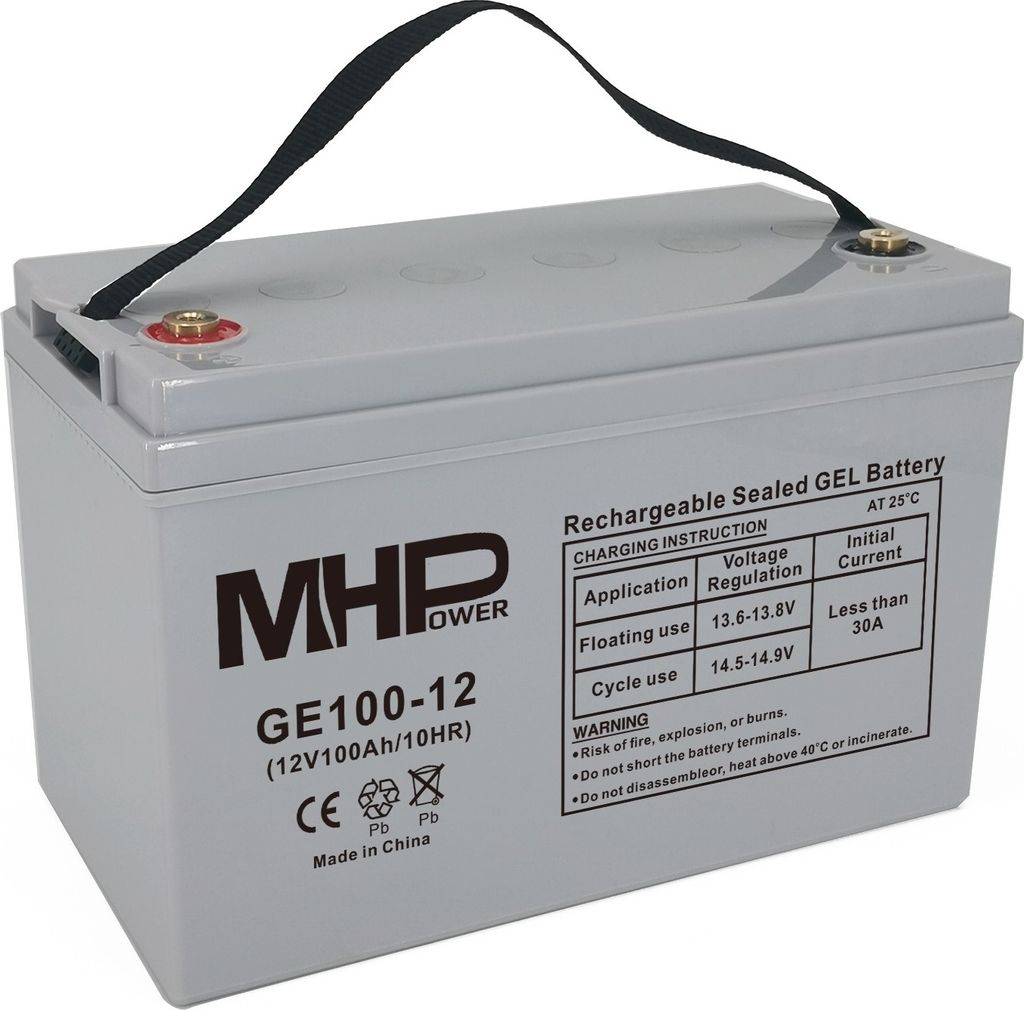 Baterie MHPower GE100-12 GEL, 12V/100Ah, T3-M8, Deep Cycle Immagine del prodotto 