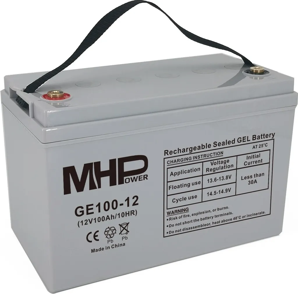 Batterie 12V 100Ah pour Camping-Car et Van Aménagé MHPower GE100-12 GEL