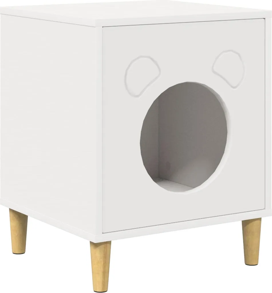 vidaXL Casetta per gatti bianca 42,5 x 40 x 53 cm Materiale a base di legno