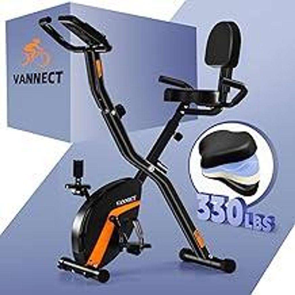 Heimtrainer Fahrrad Klappbar, vannect Ergometer Heimtrainer Magnetwiderstand Einstellbar, Leise & Bequem, Aerobic-Training zu Hause, LCD-Monitor, F...
