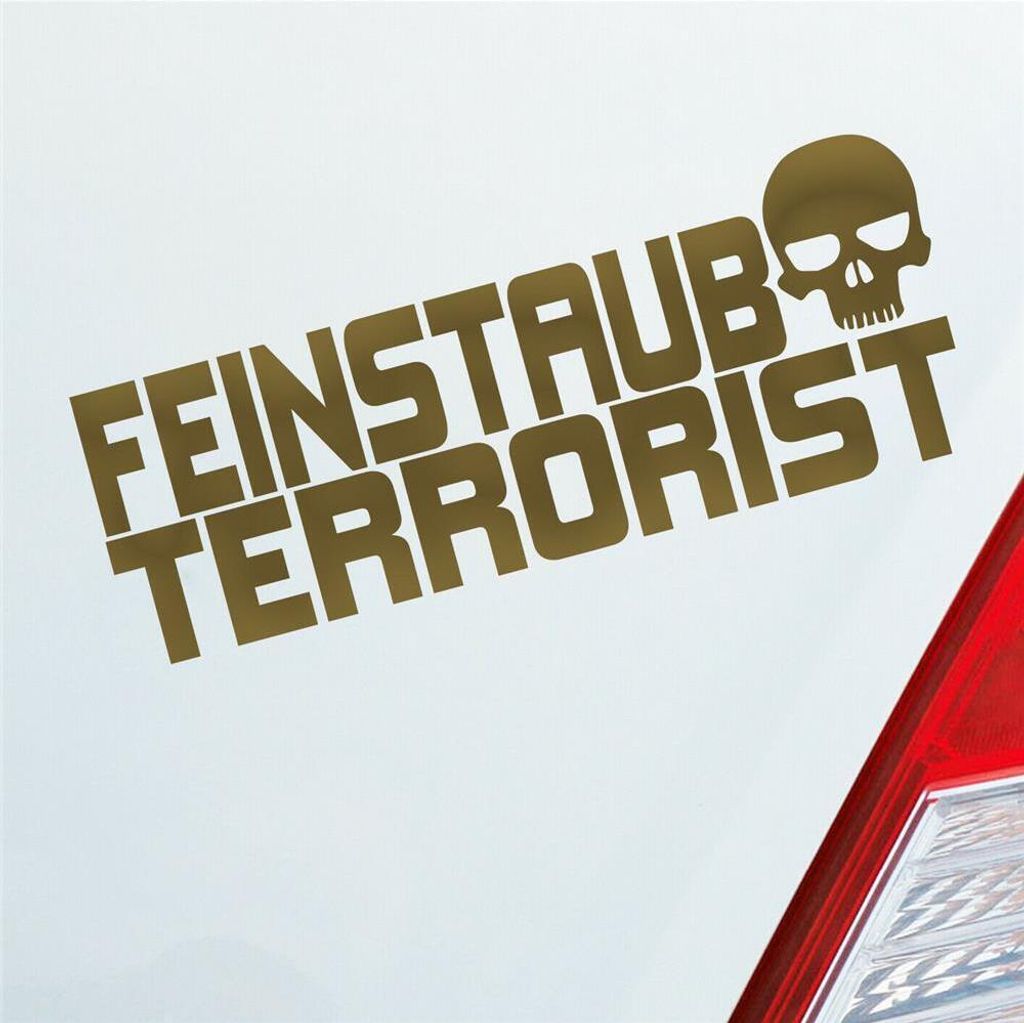 Auto Aufkleber Feinstaub Terrorist Tuning 15x6 cm Gold Produktbild 