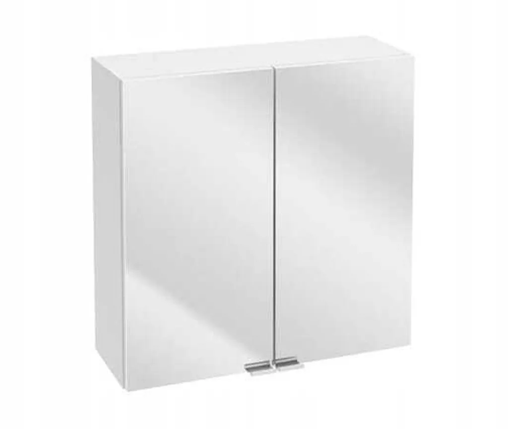 Armoire de salle de bain murale avec miroir 60x60 cm meuble de rangement blanc
