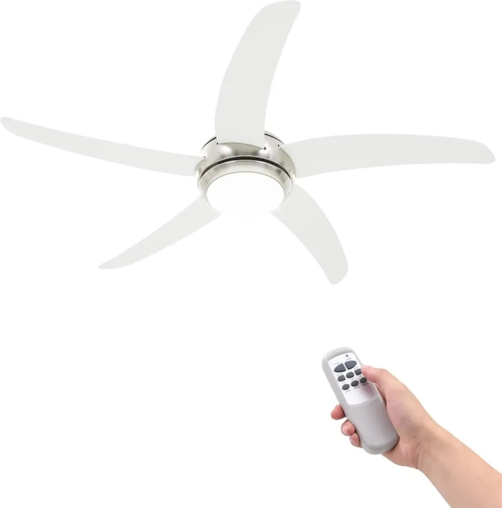 Ventilatore da soffitto vidaXL 128cm Bianco con Luce e Telecomando