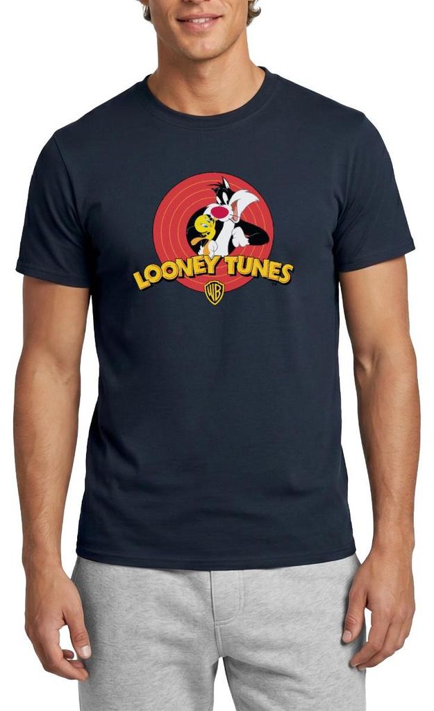 Spreadshirt Looney Tunes Sylvester Und Tweety Männer T-Shirt, XXL, Navy