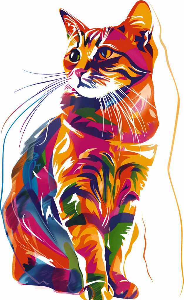 Plakat 68x98cm Gesättigte Katze