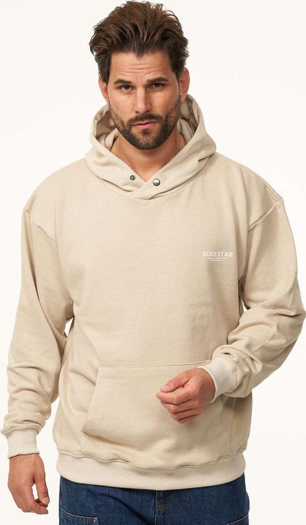 SOULSTAR Herren Kapuzenpullover S2ANSAN Herren Oversize Kapuzenpullover mit Button Pullover Sweater
