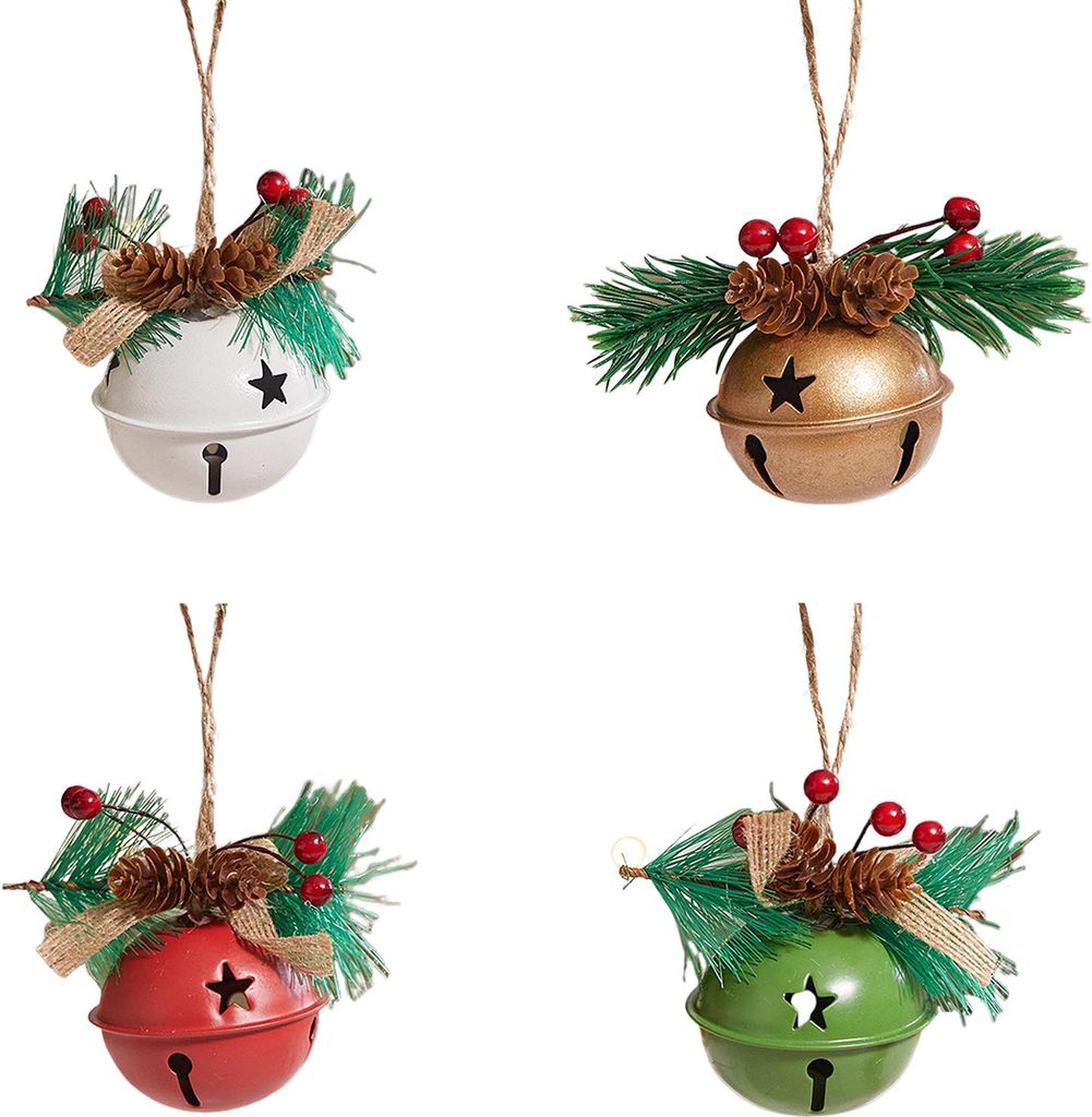 4Pcs Weihnachten Glocken Einfache Installation Lanyard Design Tannenzapfen Form Weihnachten Glocken Türen Windows Baum Nachbildung