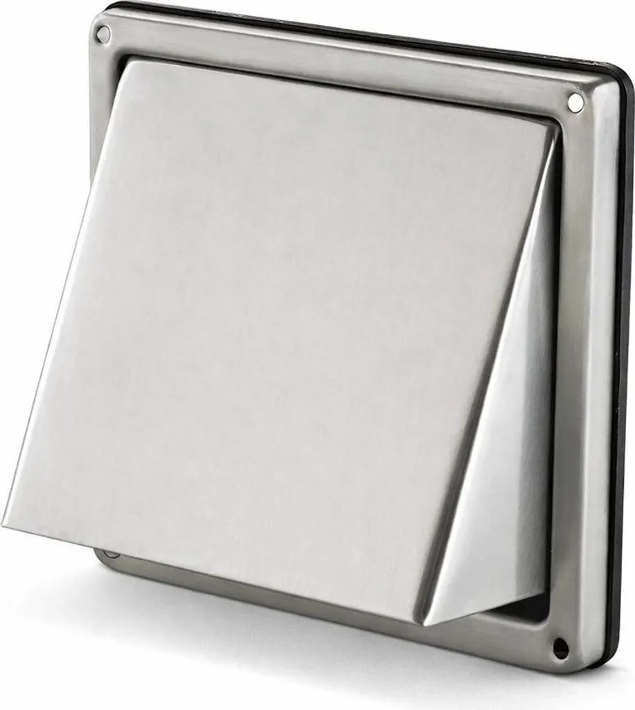 Grille extérieure inox 150 mm pour hotte : capot carré anti-refoulement