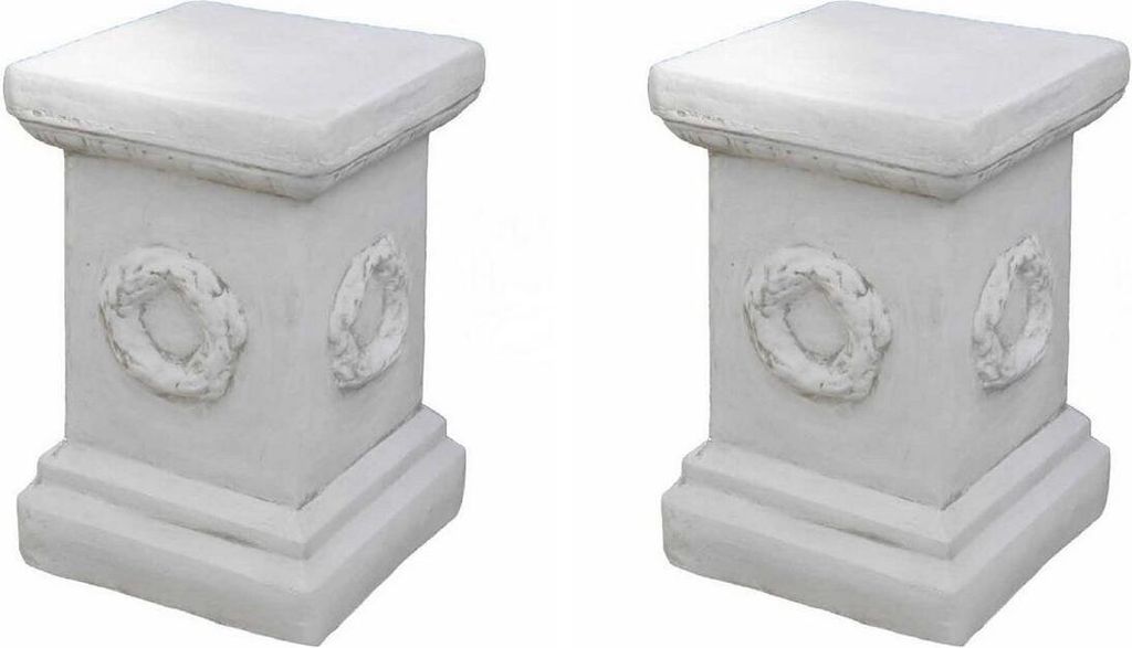 Antikes Wohndesign Spar-Set 2 x Griechischer Sockel Steinsäule Blumensäule Blumenständer Säule Gartensäule Sockelsäule Figurensockel 284KG