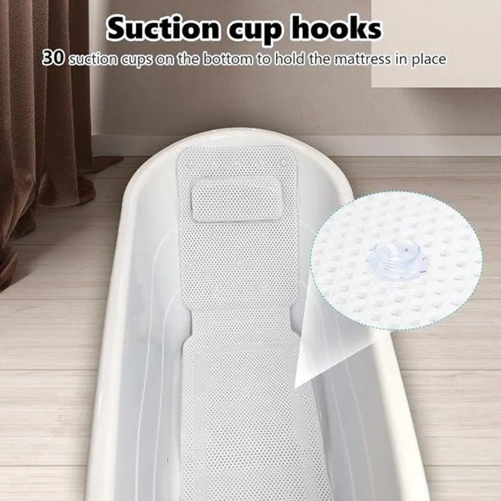 Tapis de relaxation gris avec coussin 3D Air Mesh pour bain et spa