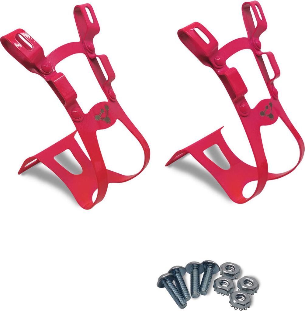 Klassische Rennrad Pedalhaken Genetic Pink Doppelstrap M