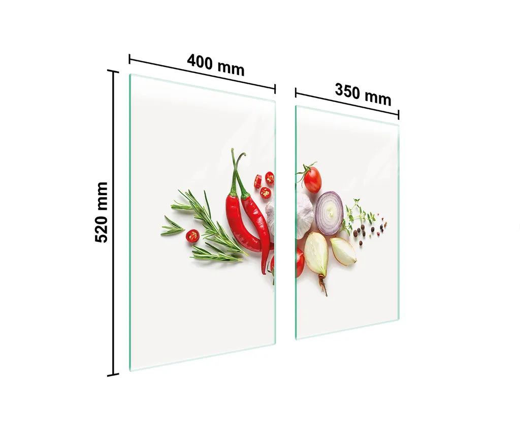 Coprifornelli 2 Pezzi 75x52 Ceramica - Protezione Vetro Temperato - 2