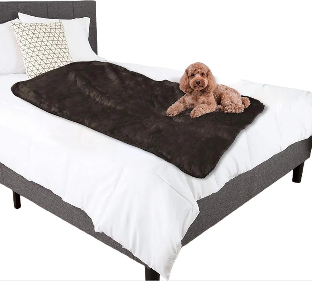 INF Couverture Imperméable Animaux Café 150x127cm Double Face Confort