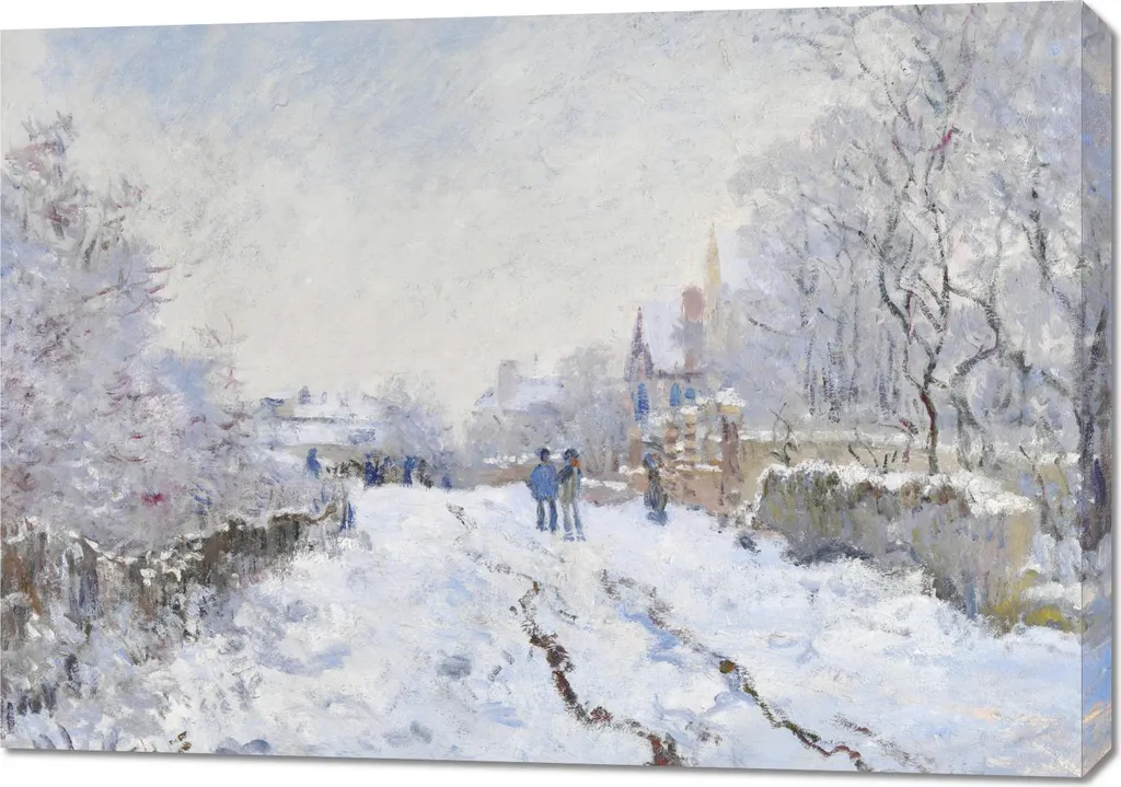 Impression Monet Neige à Argenteuil 100x70 - Grand Format Qualité Musées