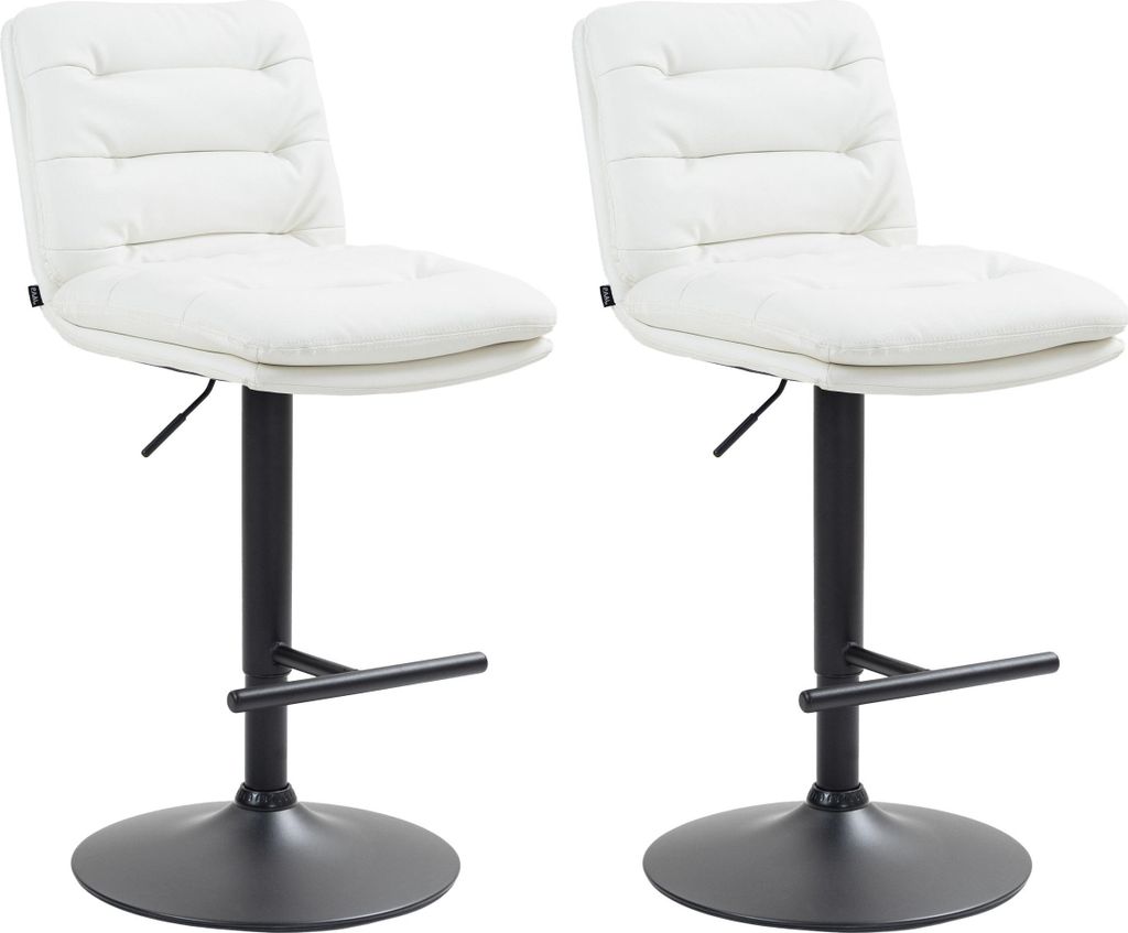 2er Set Barhocker Damar Kunstleder schwarz - creme