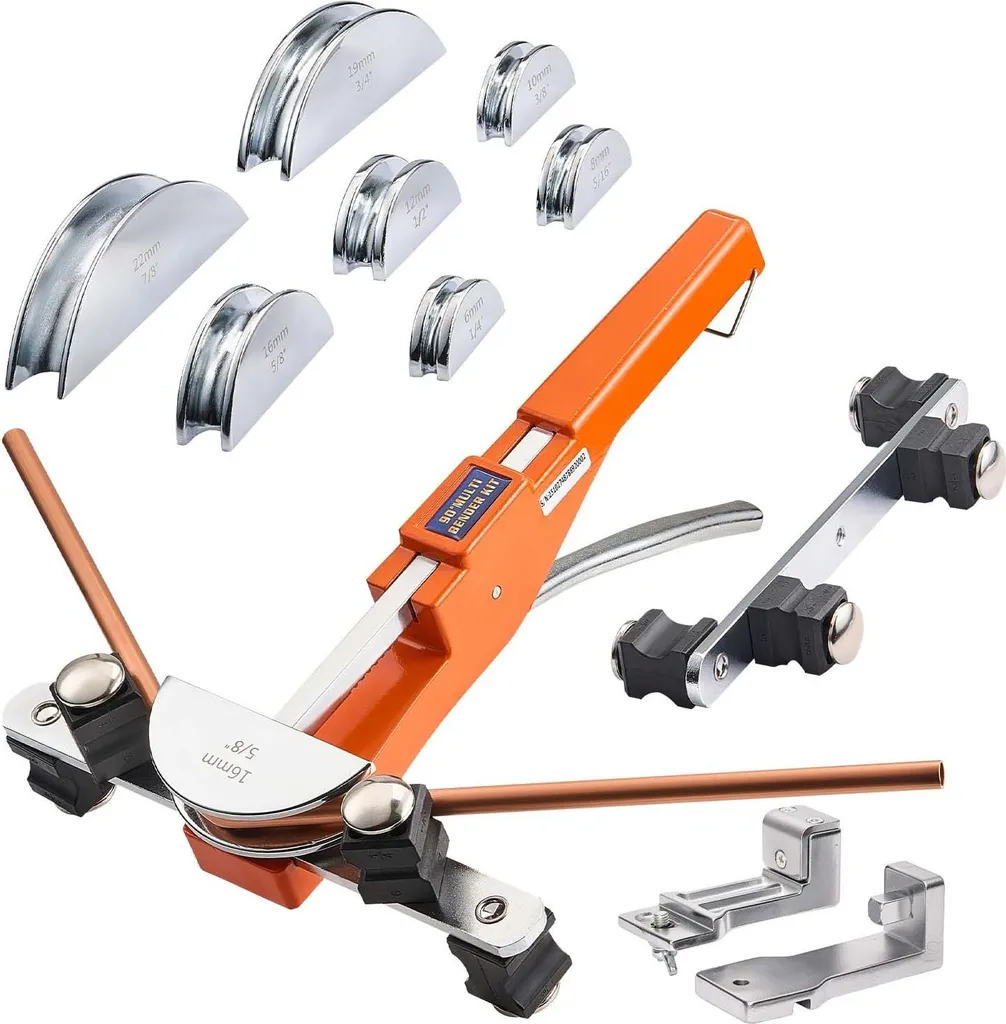 Set Curvatubi a Cricchetto 6-22mm - 7 Matrici Lega Alluminio HVAC