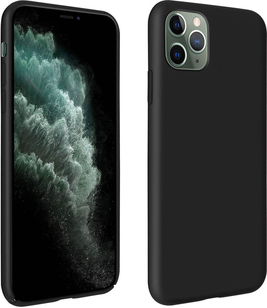 Halbsteife Silikon Handyhülle Apple iPhone 11 Pro Max, Soft Touch - Schwarz