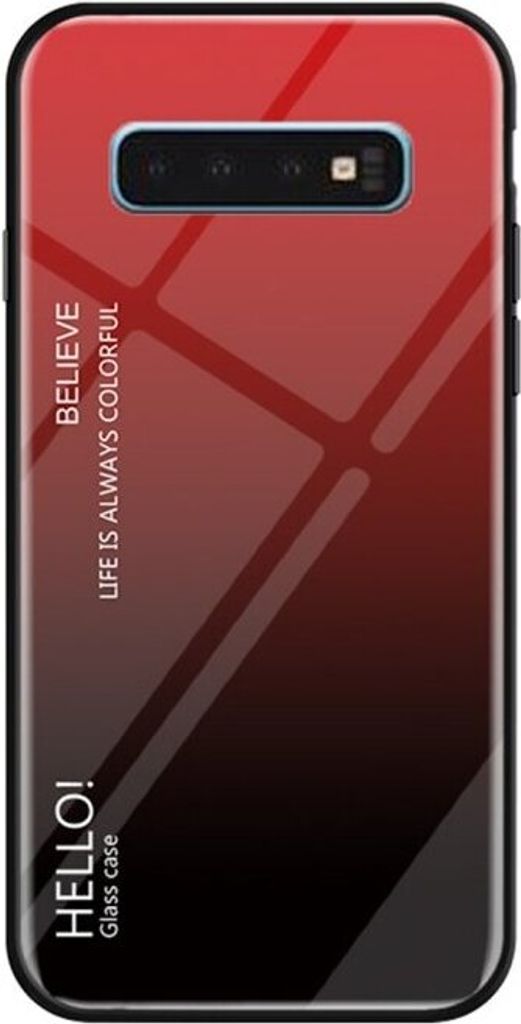 Handy Tasche für Samsung Galaxy S10 Gradient Glas Case Cover Schutz Hülle Rot