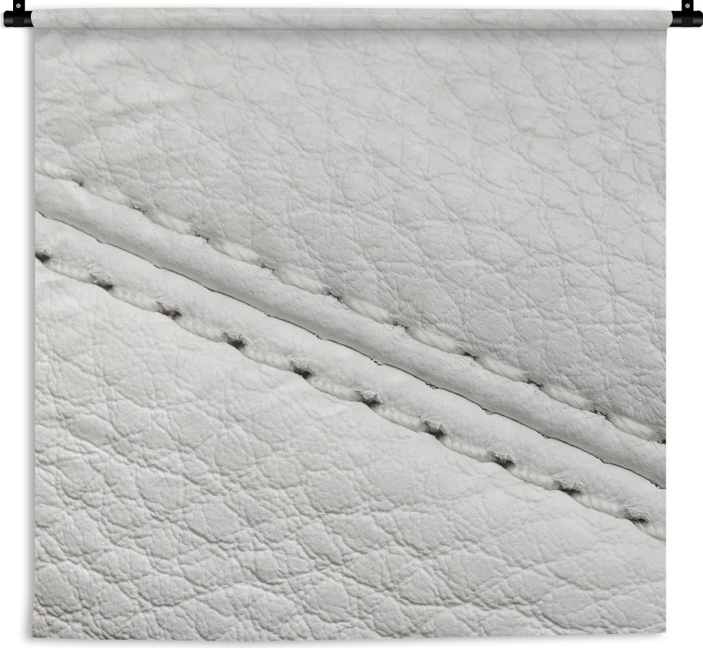 MuchoWow® Wandteppich Wandbehang Weißer Lederhintergrund Produktbild 
