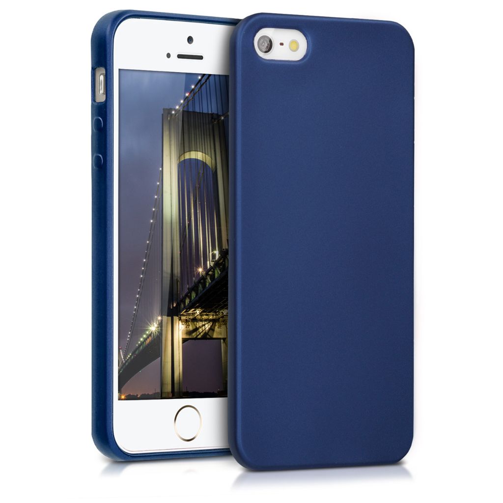 kwmobile Case kompatibel mit Apple iPhone SE (1.Gen 2016) / iPhone 5 / iPhone 5S Hülle - Schutzhülle aus Silikon metallisch schimmernd - Handyhülle
